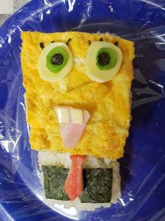 スポンジボブ!玉子押し寿司おにぎり弁当!-レシピのメイン写真