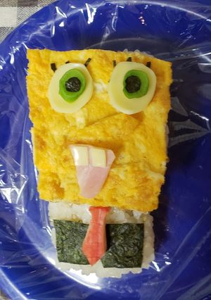 スポンジボブ！玉子押し寿司おにぎり弁当！-レシピのメイン写真