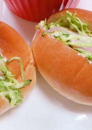 キャベツとハムきゅうりのからしマヨサンド-レシピのメイン写真