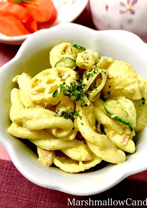 簡単！カレー&ツナのマカロニサラダ♡-レシピのメイン写真