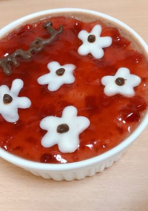簡単イチゴチョコムース★バレンタイン★花-レシピのメイン写真