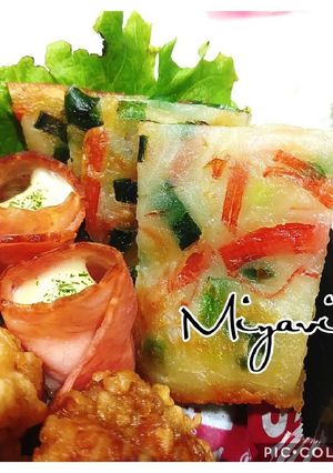 弁当に◎カニカマとネギのチヂミ♡-レシピのメイン写真