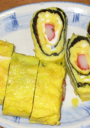 朝食＆お弁当に★かにかまクルクル卵焼き-レシピのメイン写真