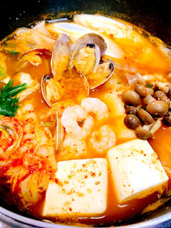 サッポロ一番ごま味で☆餅入りスンドゥブ-レシピのメイン写真