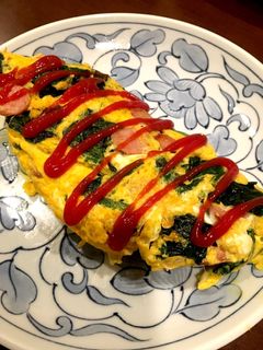 ほうれん草とウインナーのオムレツ-レシピのメイン写真