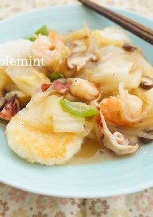 サッポロ一番で簡単あんかけおこげ（鍋巴）-レシピのメイン写真