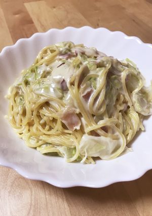 白菜でクリームパスタ-レシピのメイン写真