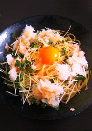 ツナと大根おろしの月見パスタ-レシピのメイン写真