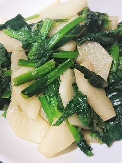 長芋とほうれん草の炒め物-レシピのメイン写真