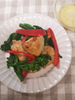 鶏肉と菜の花のソテー塩麹ソースで-レシピのメイン写真