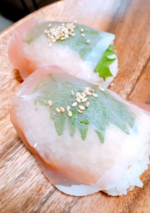 生ハムおにぎり○おつまみを主食に-レシピのメイン写真