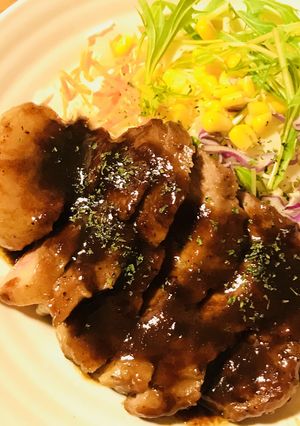豚ロース肉のポークステーキ／トンテキ-レシピのメイン写真