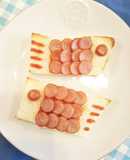 食パンで簡単☆おさかなウインナートースト