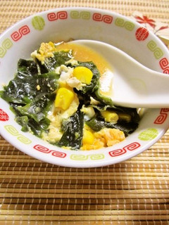サッポロ一番残りスープで☆わかめスープ-レシピのメイン写真