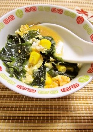 サッポロ一番残りスープで☆わかめスープ-レシピのメイン写真