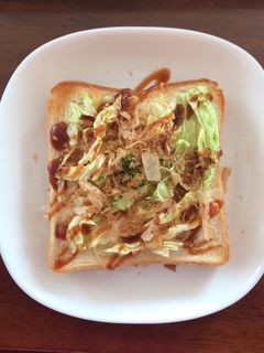 簡単!お好み焼き風トースト(*ˊᵕˋ*)-レシピのメイン写真