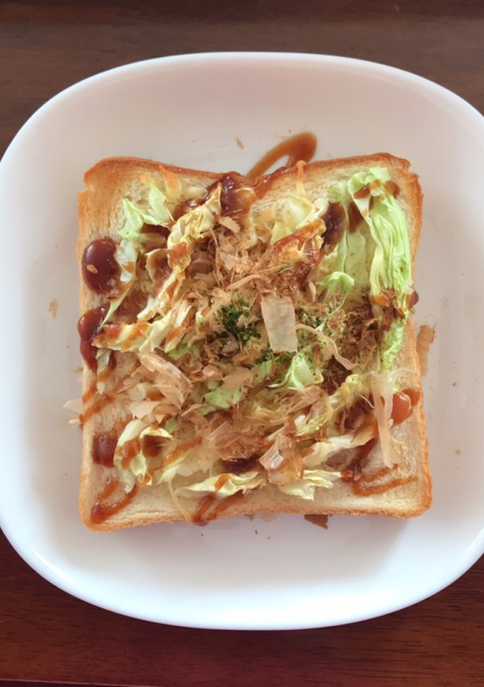 簡単！お好み焼き風トースト(*ˊᵕˋ*)-レシピのメイン写真