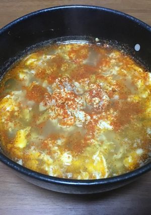 にんにくのきいた旨辛たまごスープ-レシピのメイン写真
