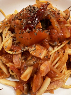 トマト煮込使ってスパゲッティ〜♪-レシピのメイン写真
