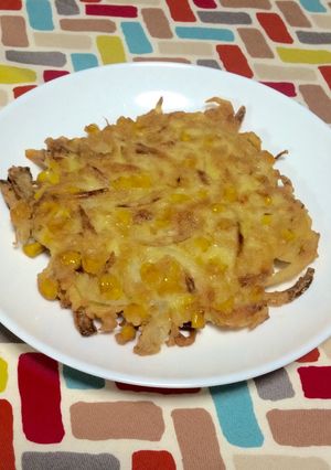 超簡単☆しっかり衣に味がする焼きかき揚げ-レシピのメイン写真