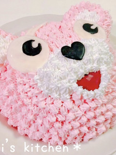 キャラケーキ❤︎ピンクのくまちゃん❤︎-レシピのメイン写真