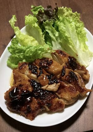 雑な男料理：蜂蜜と豆板醤で鶏肉ソテー！！-レシピのメイン写真