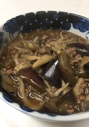 ナスと舞茸のひき肉入り煮浸し☆黄金タレ-レシピのメイン写真