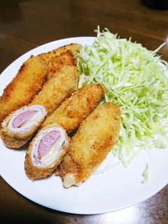 チーズとソーセージの肉巻きフライ-レシピのメイン写真
