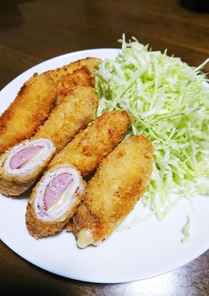 チーズとソーセージの肉巻きフライ-レシピのメイン写真