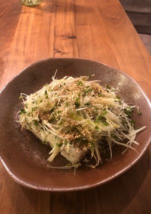 ブロッコリースプラウトとネギ塩の豆腐のせ-レシピのメイン写真