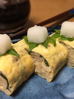 鯖缶と大葉の卵焼き♡大根おろし添え-レシピのメイン写真