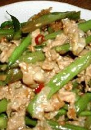 インゲンと豚バラの中華風炒め♪-レシピのメイン写真