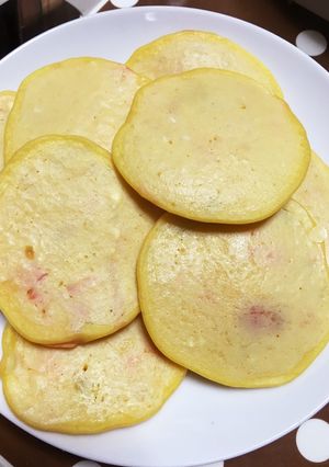 簡単離乳食♬かぼちゃにんじんパンケーキ-レシピのメイン写真
