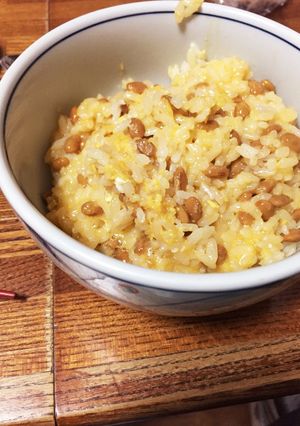 納豆と卵とご飯を混ぜて加熱したもの-レシピのメイン写真