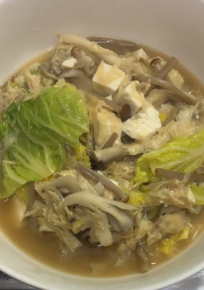 湯葉と茸と白菜の豚骨スープ煮-レシピのメイン写真