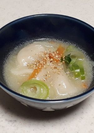 塩とんこつスープで水餃子☆-レシピのメイン写真