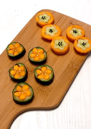飾り切り（人参・キュウリ）お弁当に♪-レシピのメイン写真