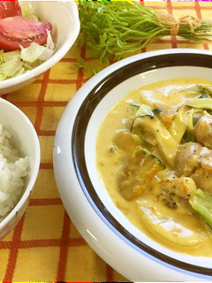 鶏とかぼちゃのクリーム煮(腎臓病食)-レシピのメイン写真