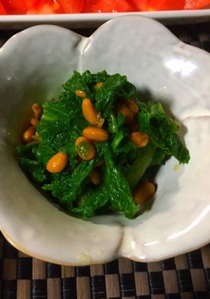 簡単♡からし菜の納豆和え-レシピのメイン写真