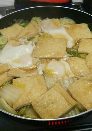 京揚げ(油揚げ)と白菜のあぶたま鍋-レシピのメイン写真