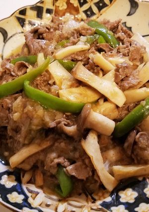 牛肉とエリンギの冷麺つゆ炒め-レシピのメイン写真