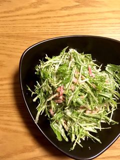 水菜とベーコンのサラダ-レシピのメイン写真
