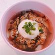寒い朝の朝ごはん、温玉納豆スープごはん
