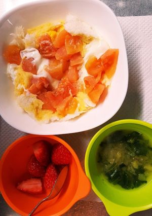 離乳食完了期　トマトと卵のパンプディング-レシピのメイン写真