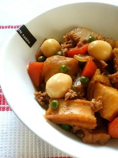 里芋とうずら卵のそぼろ煮【柏市学校給食】-レシピのメイン写真