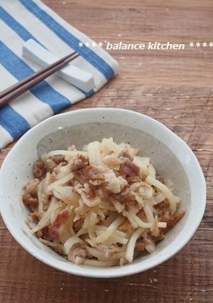 ご飯のおとも　豚バラとぬか漬けの炒め物-レシピのメイン写真