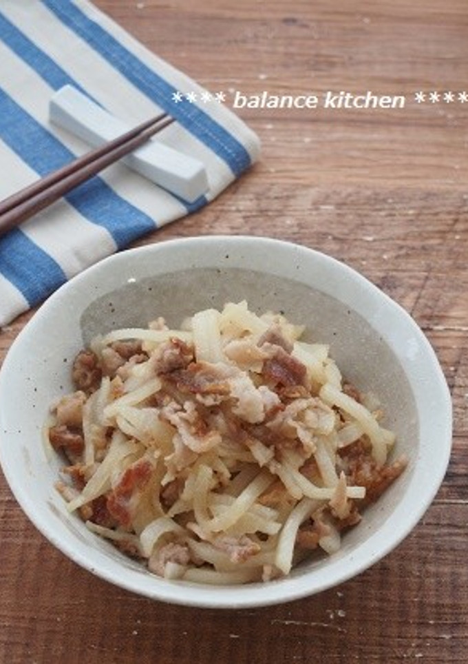 ご飯のおとも　豚バラとぬか漬けの炒め物-レシピのメイン写真