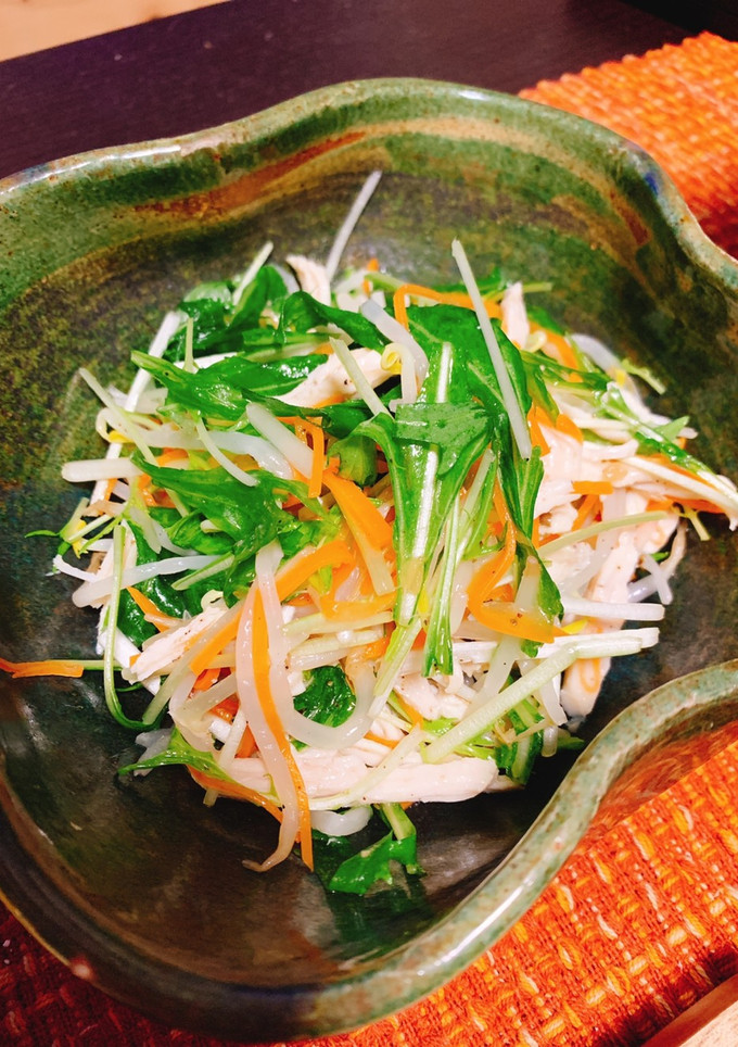 簡単！節約！ささみと水菜のサラダ-レシピのメイン写真