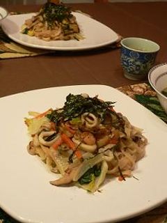 お酢が決め手の☆海鮮焼きうどん-レシピのメイン写真