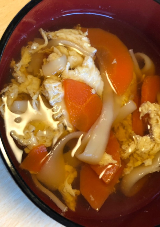 ふし麺と人参の卵とじ汁-レシピのメイン写真